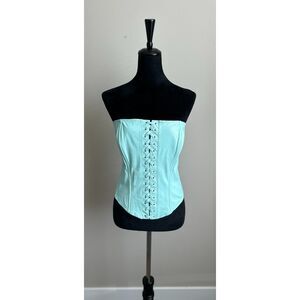 Savage x Fenty Women's "Queen of the Galaxy" Blue Light Embossed Corset Size 3XL